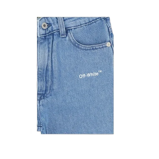 Diagonal Outline Denim Shorts