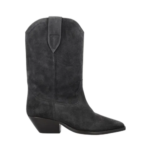 Cuban-Heeled Leather Boots