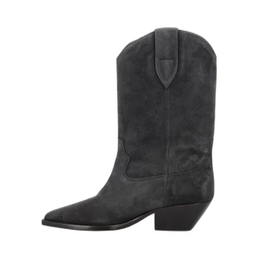 Cuban-Heeled Leather Boots