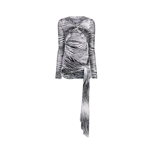 The Attico Crewneck Long-Sleeved Mini Dress