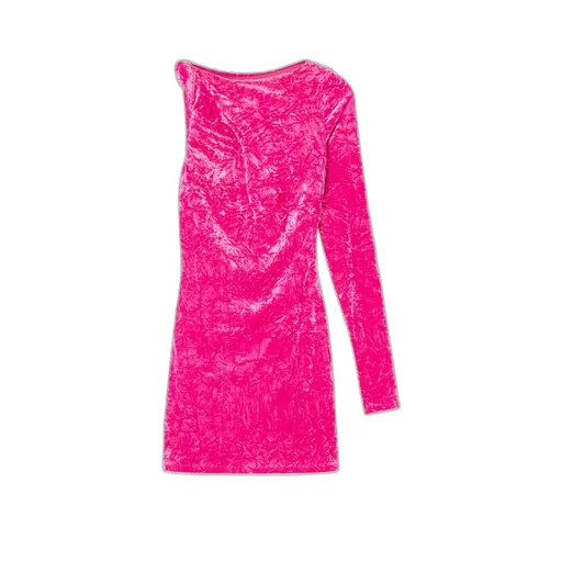Versace One-Shoulder Velvet Mini Dress
