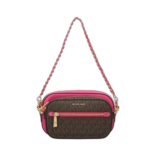 Michael Kors Jet Set Logo Plaque Zip-Up Crossbody Bag