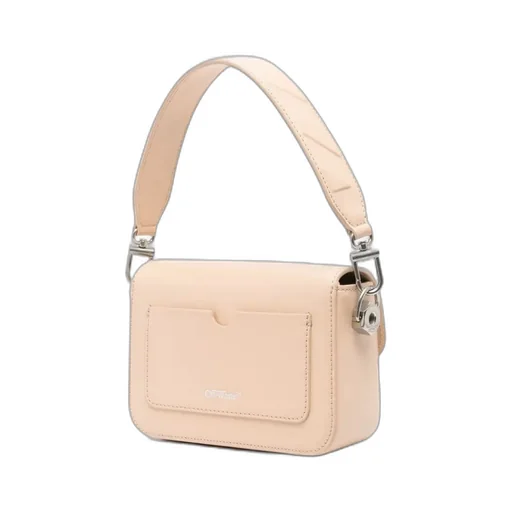 Off-White Binder Foldover Top Small Shoulder Bag