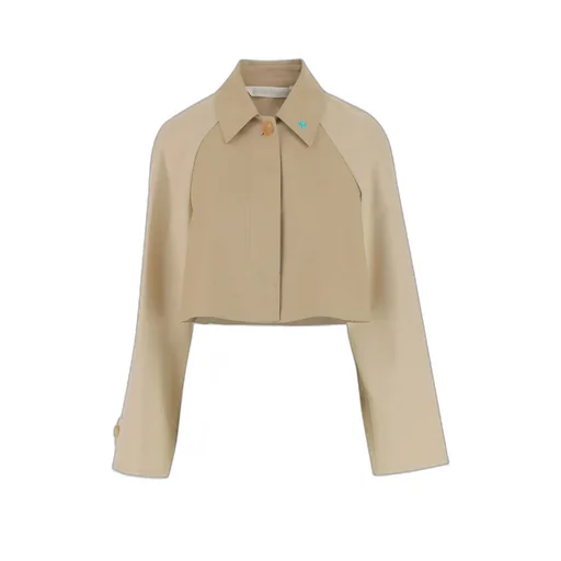 Palm Angels Palm Plaque Cropped Trench Coat
