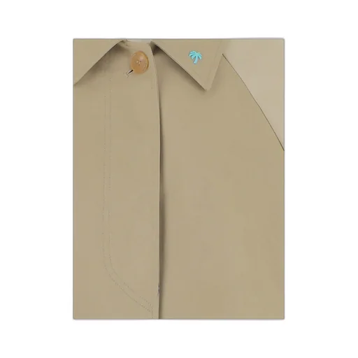 Palm Angels Palm Plaque Cropped Trench Coat