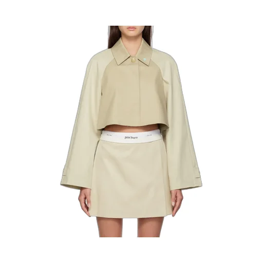 Palm Angels Palm Plaque Cropped Trench Coat