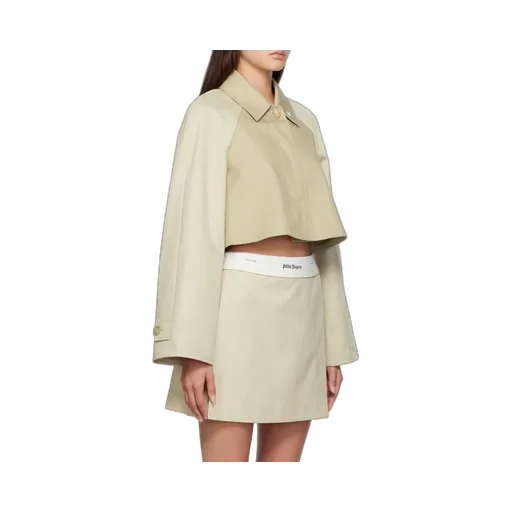 Palm Angels Palm Plaque Cropped Trench Coat