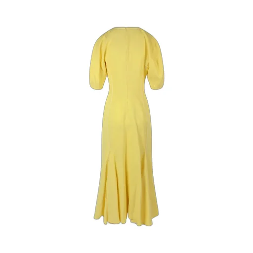 Marni V-Neck Puff-Sleeved Midi Dress