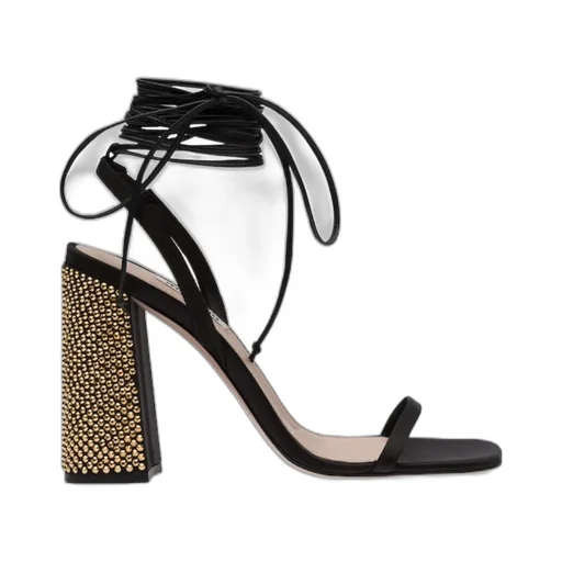 Miu Miu Ankle Tie-Fastening Embellished Sandals