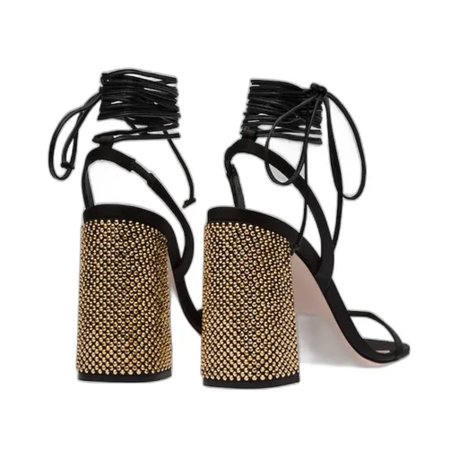 Miu Miu Ankle Tie-Fastening Embellished Sandals