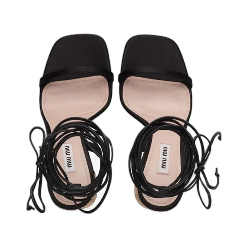 Miu Miu Ankle Tie-Fastening Embellished Sandals