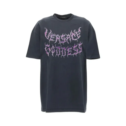 Versace Logo Printed Crewneck T-Shirt
