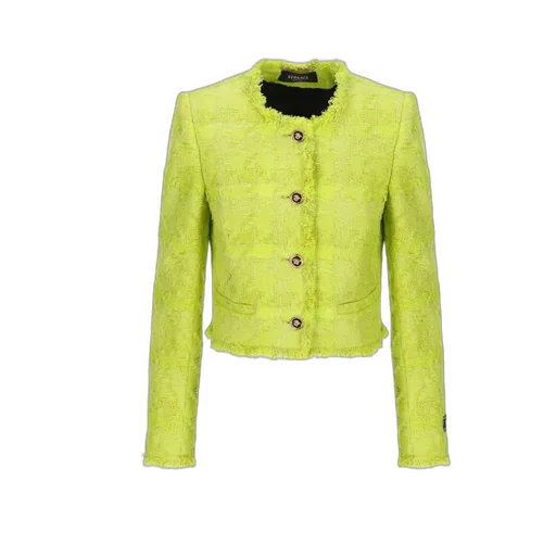 Versace Button-Up Tweed Jacket