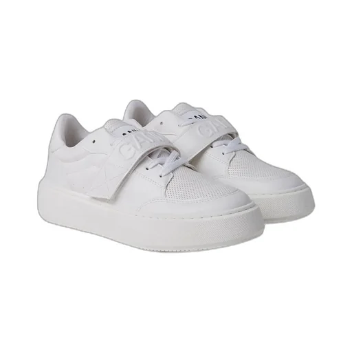 Ganni Touch-Strap Low-Top Sneakers