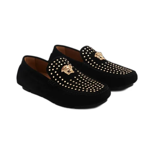 La Medusa Studded Suede Loafer