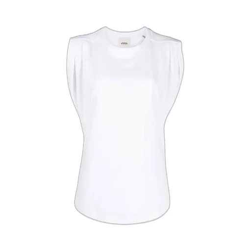 Ruched-Sleeve Cotton T-Shirt