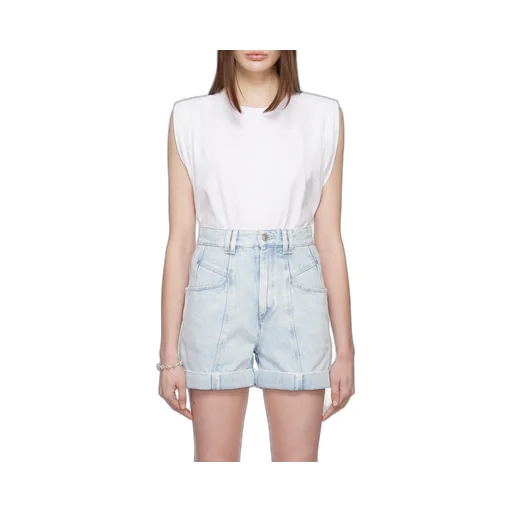Ruched-Sleeve Cotton T-Shirt
