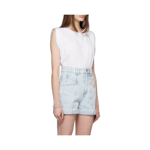 Ruched-Sleeve Cotton T-Shirt
