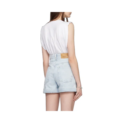 Ruched-Sleeve Cotton T-Shirt