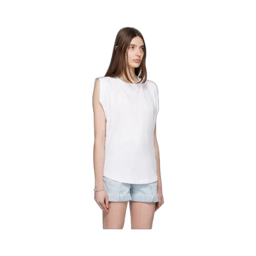 Ruched-Sleeve Cotton T-Shirt