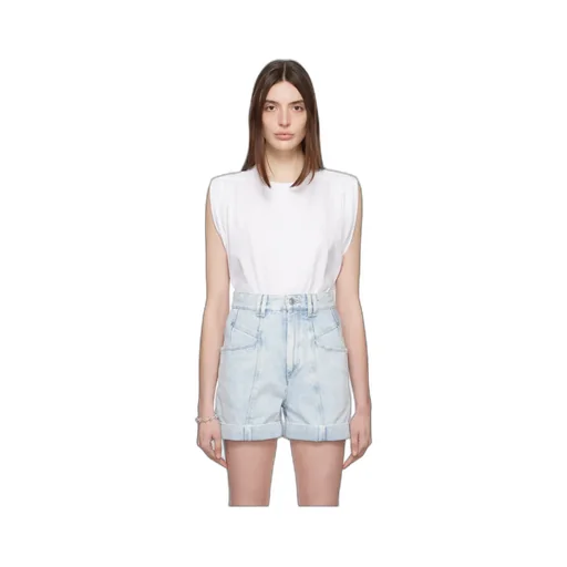 Ruched-Sleeve Cotton T-Shirt