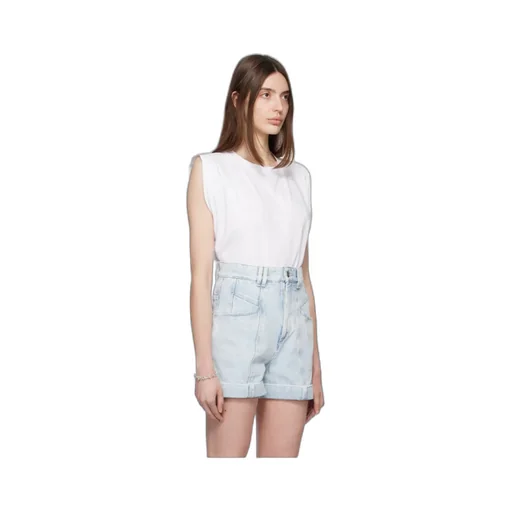 Ruched-Sleeve Cotton T-Shirt