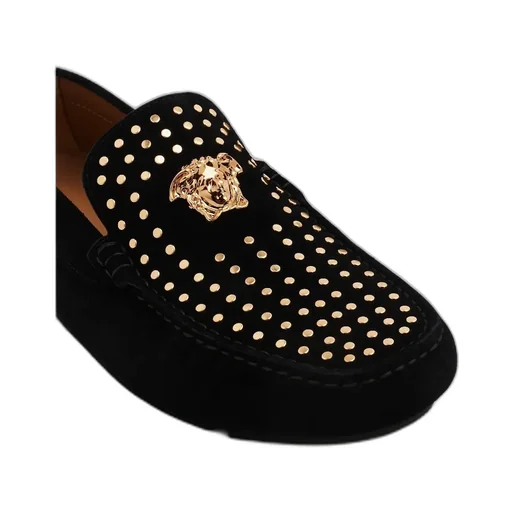 La Medusa Studded Suede Loafer