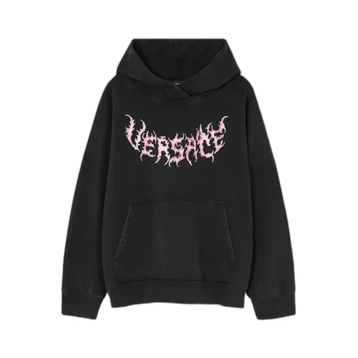 Versace Logo Printed Long Sleeved Hoodie