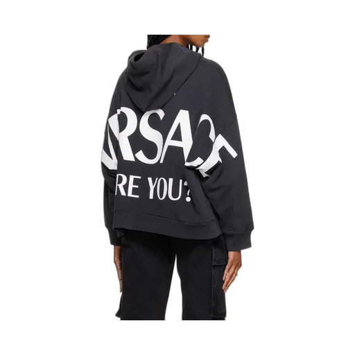 Versace Logo Printed Long Sleeved Hoodie