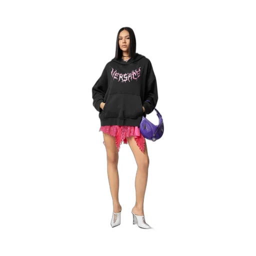 Versace Logo Printed Long Sleeved Hoodie