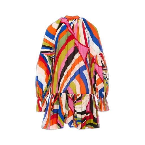 Emilio Pucci Iride-Printed Ruffled Trim Mini Dress