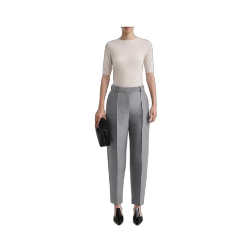 Cropped Pintuck Trousers