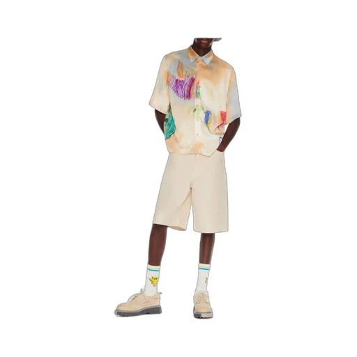 Off-White Logo Embroidered Button Detailed Shorts