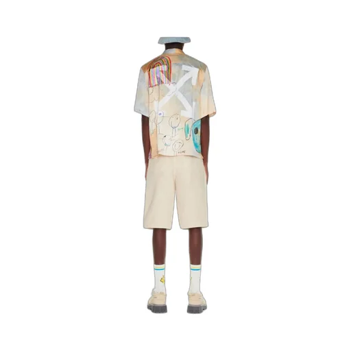 Off-White Logo Embroidered Button Detailed Shorts