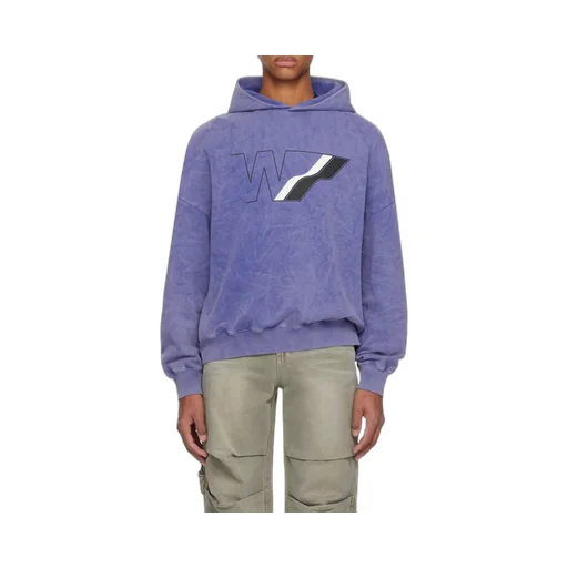 Logo Print Bleached-Effect Hoodie