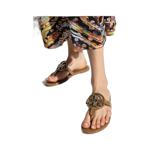 Logo-Plaque Open-Toe Slides