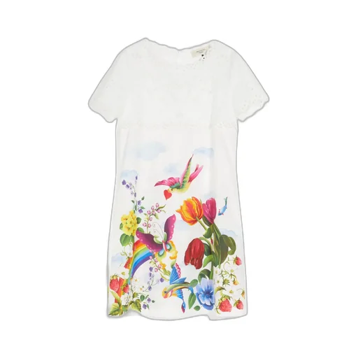 A Short Round-Neck Straight Dress