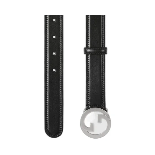 Monogram Plaque Leather Belt