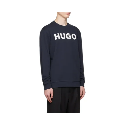 Contrasting Color Logo Round Neck Sweatshirt
