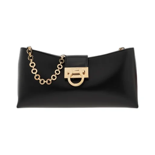 Salvatore Ferragamo Trifolio Logo Engraved Shoulder Bag