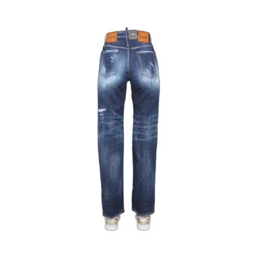 Dsquared2 Distressed Straight-Leg Jeans