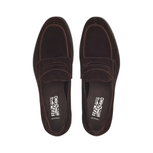 Salvatore Ferragamo Penny Almond-Toe Slip-On Loafers