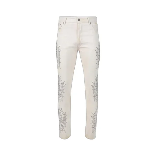 Gem Embellished Slim-Cut Jeans