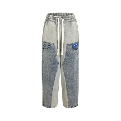 Logo Pull Rope Spliced Jeans