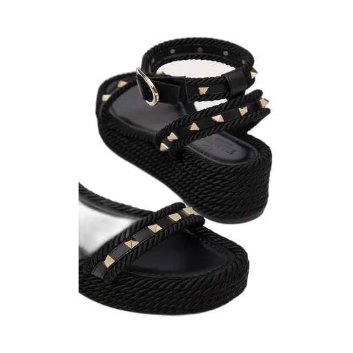 Valentino Garavani Rockstud Open Toe Wadge Sandals