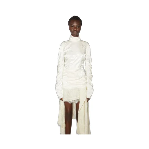 High-Neck Long-Sleeved Blouse