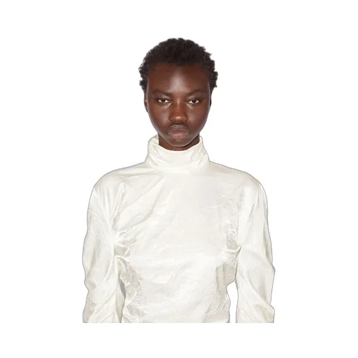 High-Neck Long-Sleeved Blouse