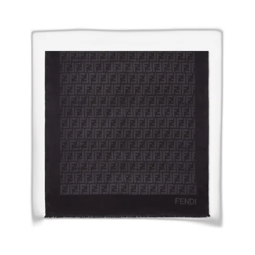 Fendi All-Over Ff Motif Frayed-Edge Scarf