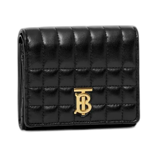 Burberry Logo Plaque Quilted Wallet