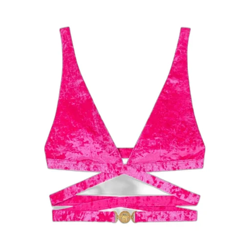 Versace Medusa Charm Strapped Bikini Top